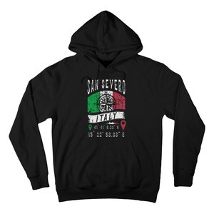 San Severo Italy Flag Italia Gps Coordinates Of San Severo Hoodie