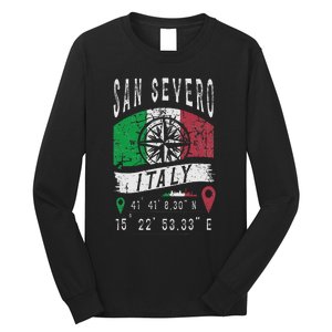 San Severo Italy Flag Italia Gps Coordinates Of San Severo Long Sleeve Shirt