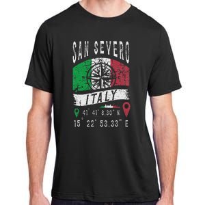 San Severo Italy Flag Italia Gps Coordinates Of San Severo Adult ChromaSoft Performance T-Shirt