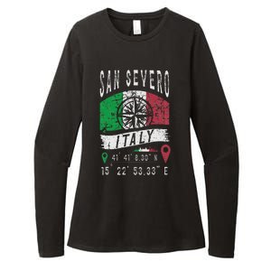 San Severo Italy Flag Italia Gps Coordinates Of San Severo Womens CVC Long Sleeve Shirt