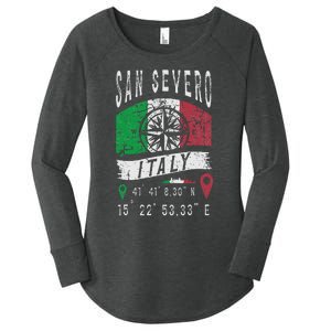 San Severo Italy Flag Italia Gps Coordinates Of San Severo Women's Perfect Tri Tunic Long Sleeve Shirt