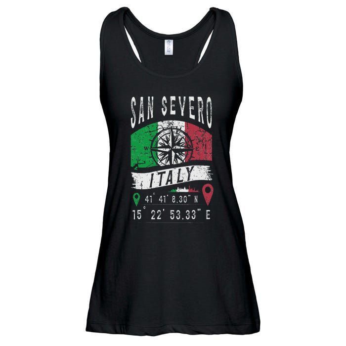 San Severo Italy Flag Italia Gps Coordinates Of San Severo Ladies Essential Flowy Tank