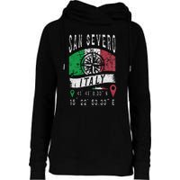 San Severo Italy Flag Italia Gps Coordinates Of San Severo Womens Funnel Neck Pullover Hood