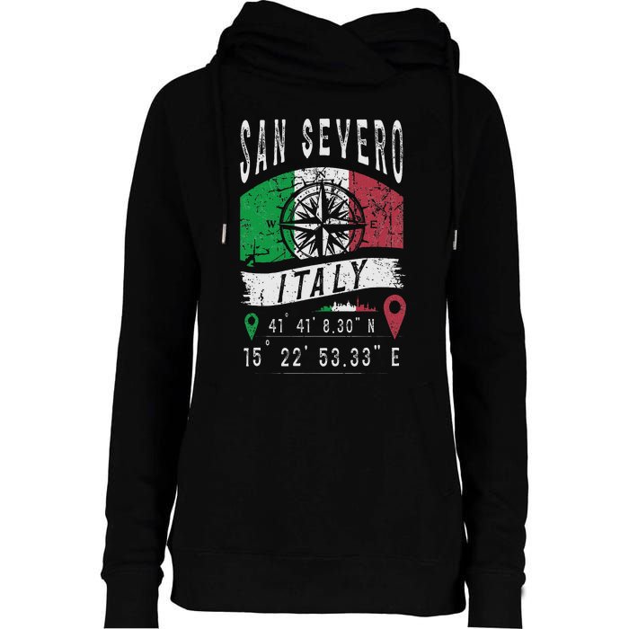 San Severo Italy Flag Italia Gps Coordinates Of San Severo Womens Funnel Neck Pullover Hood