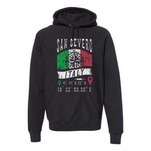 San Severo Italy Flag Italia Gps Coordinates Of San Severo Premium Hoodie