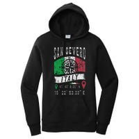 San Severo Italy Flag Italia Gps Coordinates Of San Severo Women's Pullover Hoodie