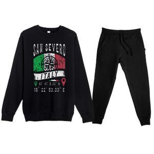 San Severo Italy Flag Italia Gps Coordinates Of San Severo Premium Crewneck Sweatsuit Set