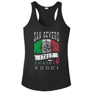 San Severo Italy Flag Italia Gps Coordinates Of San Severo Ladies PosiCharge Competitor Racerback Tank