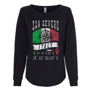 San Severo Italy Flag Italia Gps Coordinates Of San Severo Womens California Wash Sweatshirt