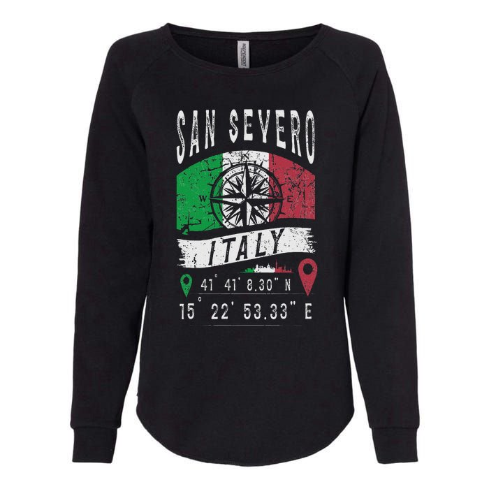 San Severo Italy Flag Italia Gps Coordinates Of San Severo Womens California Wash Sweatshirt