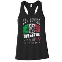 San Severo Italy Flag Italia Gps Coordinates Of San Severo Women's Racerback Tank