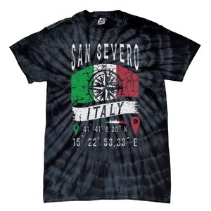 San Severo Italy Flag Italia Gps Coordinates Of San Severo Tie-Dye T-Shirt