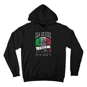 San Severo Italy Flag Italia Gps Coordinates Of San Severo Tall Hoodie