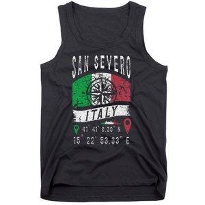 San Severo Italy Flag Italia Gps Coordinates Of San Severo Tank Top