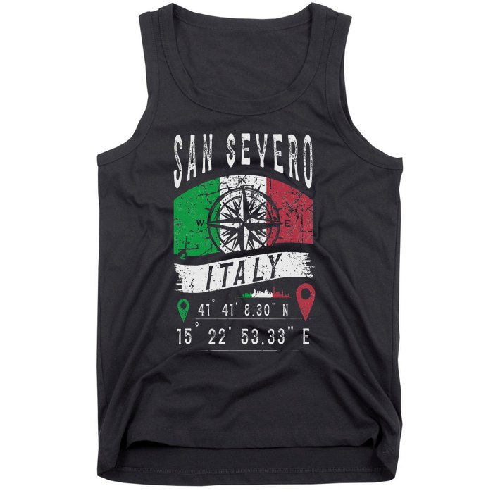 San Severo Italy Flag Italia Gps Coordinates Of San Severo Tank Top