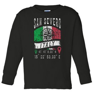 San Severo Italy Flag Italia Gps Coordinates Of San Severo Toddler Long Sleeve Shirt