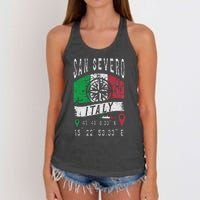 San Severo Italy Flag Italia Gps Coordinates Of San Severo Women's Knotted Racerback Tank