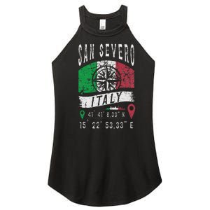 San Severo Italy Flag Italia Gps Coordinates Of San Severo Women's Perfect Tri Rocker Tank