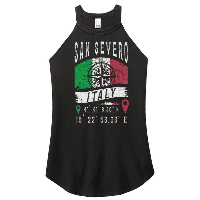 San Severo Italy Flag Italia Gps Coordinates Of San Severo Women's Perfect Tri Rocker Tank