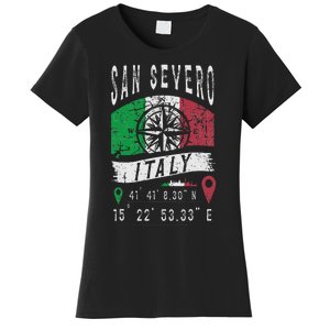 San Severo Italy Flag Italia Gps Coordinates Of San Severo Women's T-Shirt