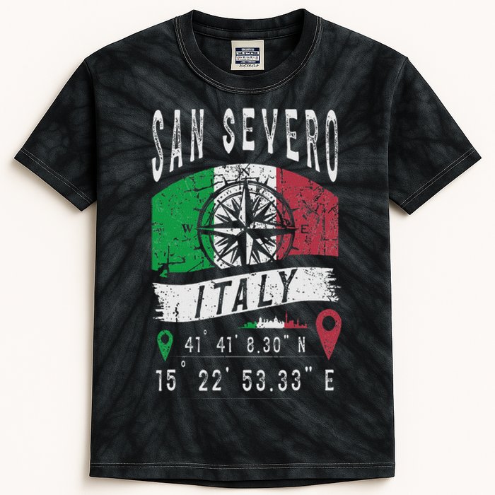 San Severo Italy Flag Italia Gps Coordinates Of San Severo Kids Tie-Dye T-Shirt