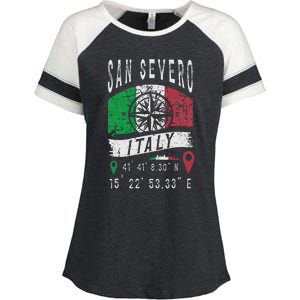 San Severo Italy Flag Italia Gps Coordinates Of San Severo Enza Ladies Jersey Colorblock Tee