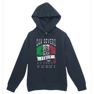 San Severo Italy Flag Italia Gps Coordinates Of San Severo Urban Pullover Hoodie