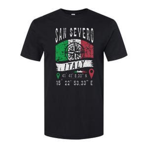 San Severo Italy Flag Italia Gps Coordinates Of San Severo Softstyle CVC T-Shirt