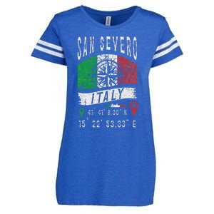 San Severo Italy Flag Italia Gps Coordinates Of San Severo Enza Ladies Jersey Football T-Shirt