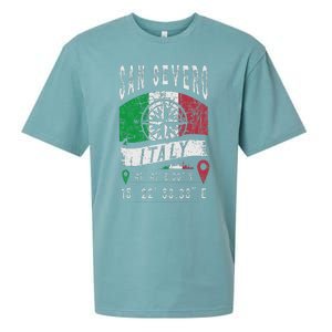 San Severo Italy Flag Italia Gps Coordinates Of San Severo Sueded Cloud Jersey T-Shirt