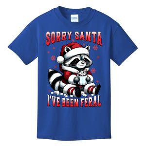 Sorry Santa IVe Been Feral Funny Raccoon Christmas Lights Meaningful Gift Kids T-Shirt