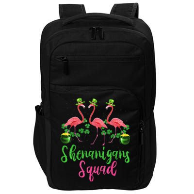 Shenanigan Squad Irish Flamingo Leprechaun St Patrick's Day Impact Tech Backpack