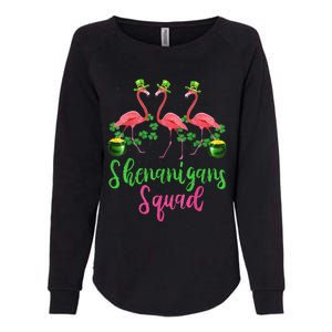 Shenanigan Squad Irish Flamingo Leprechaun St Patrick's Day Womens California Wash Sweatshirt