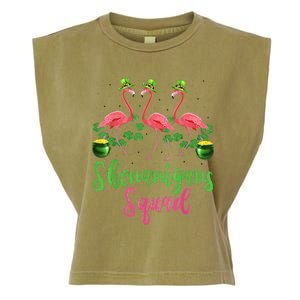 Shenanigan Squad Irish Flamingo Leprechaun St Patrick's Day Garment-Dyed Women's Muscle Tee