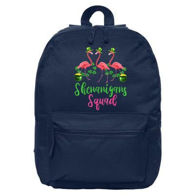 Shenanigan Squad Irish Flamingo Leprechaun St Patrick's Day 16 in Basic Backpack