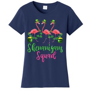 Shenanigan Squad Irish Flamingo Leprechaun St Patrick's Day Women's T-Shirt