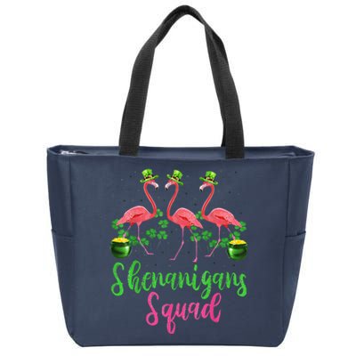 Shenanigan Squad Irish Flamingo Leprechaun St Patrick's Day Zip Tote Bag