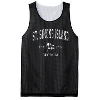 St. Simons Island Ga Vintage Nautical Boat Anchor Flag Mesh Reversible Basketball Jersey Tank