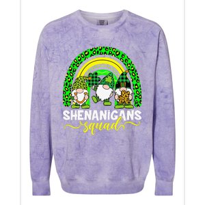 Shenanigans Squad Irish Gnomes Rainbow St Patrick's Day Colorblast Crewneck Sweatshirt