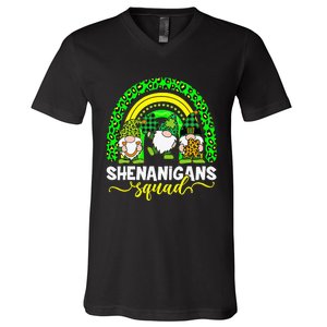 Shenanigans Squad Irish Gnomes Rainbow St Patrick's Day V-Neck T-Shirt