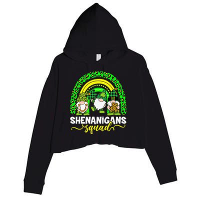 Shenanigans Squad Irish Gnomes Rainbow St Patrick's Day Crop Fleece Hoodie