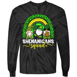 Shenanigans Squad Irish Gnomes Rainbow St Patrick's Day Tie-Dye Long Sleeve Shirt