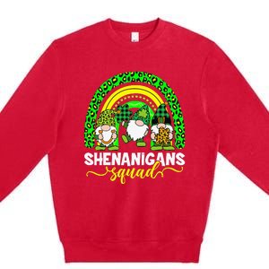 Shenanigans Squad Irish Gnomes Rainbow St Patrick's Day Premium Crewneck Sweatshirt