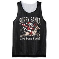 Sorry Santa IVe Been Feral Christmas Holiday Reccoon Meme Gift Mesh Reversible Basketball Jersey Tank