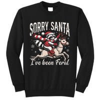 Sorry Santa IVe Been Feral Christmas Holiday Reccoon Meme Gift Tall Sweatshirt