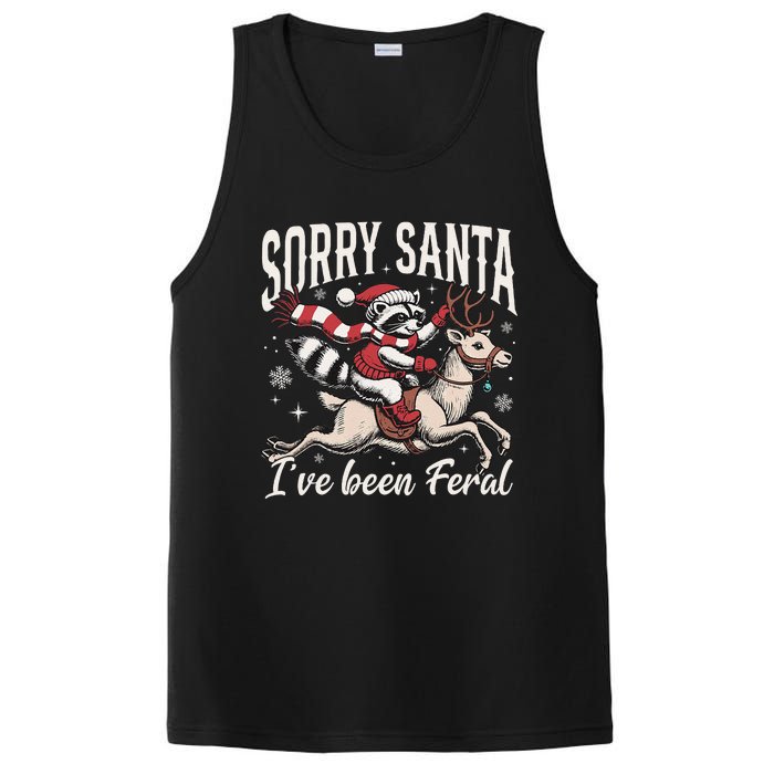 Sorry Santa IVe Been Feral Christmas Holiday Reccoon Meme Gift PosiCharge Competitor Tank