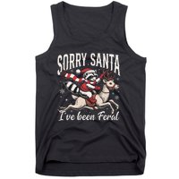 Sorry Santa IVe Been Feral Christmas Holiday Reccoon Meme Gift Tank Top