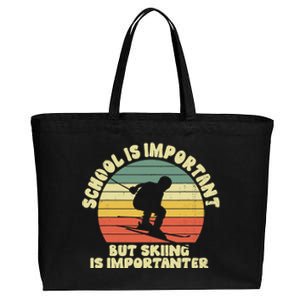 Ski School Is Important But Skiing Is Importanter Gift Cotton Canvas Jumbo Tote