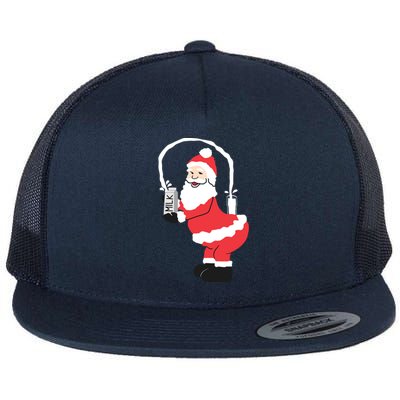 Sexy Santa Internet Great Gift Santa Squirting Milk Design Flat Bill Trucker Hat