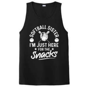 Softball Sister I'm Just Here For The Snacks Retro Softball PosiCharge Competitor Tank